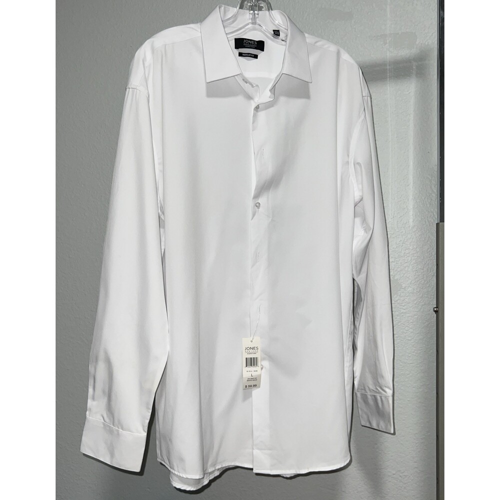 Long sleeve shirt man Large Jones New York- NWT WHITE Org 59.99